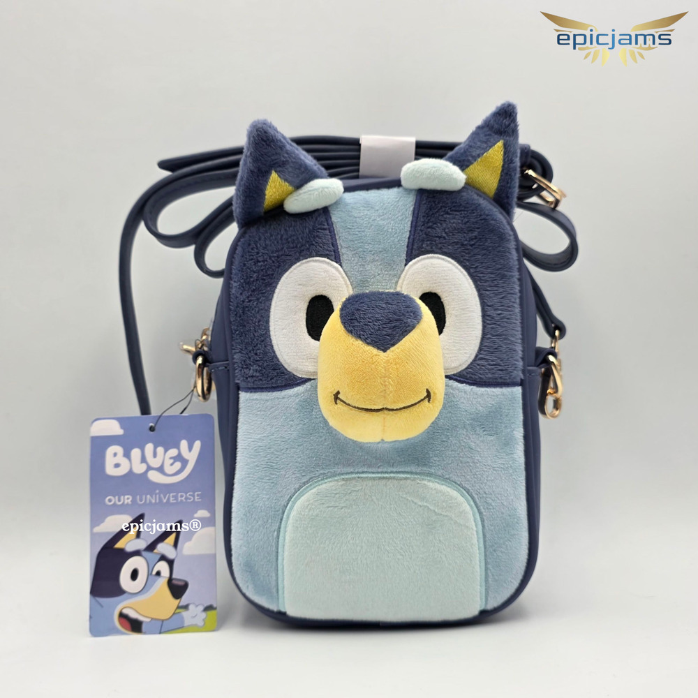 Bluey Figural Plush Bluey Blue Crossbody Bag New